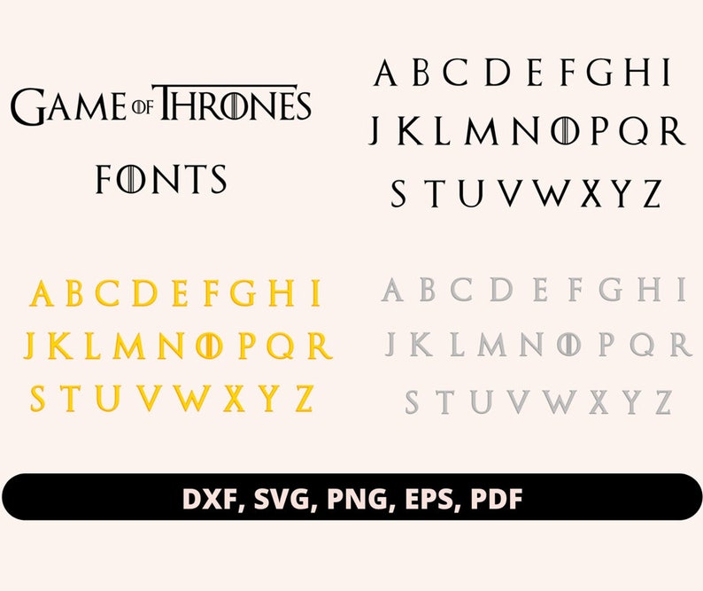 Game of Thrones Font Eps Png Pdf Dxf Svg Etsy