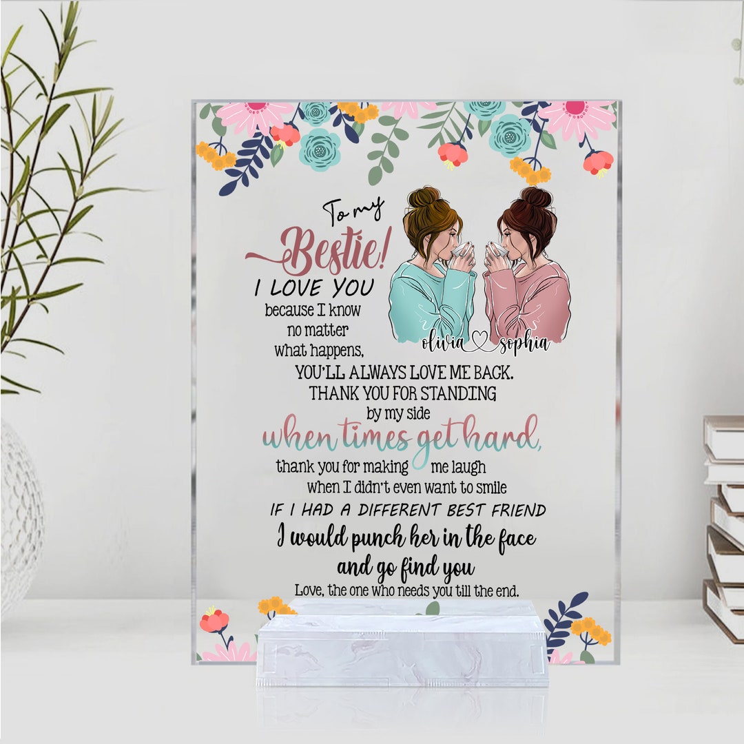 To My Bestie Plaque, Best Friend Gift, Personalized Best Friend