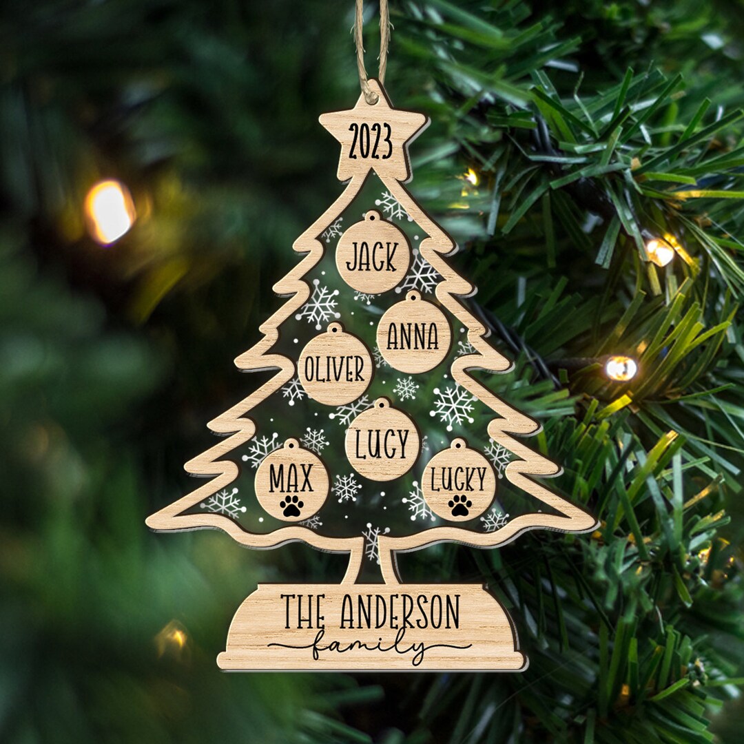 Personalized Family Ornament Family Tree Ornament Family Etsy