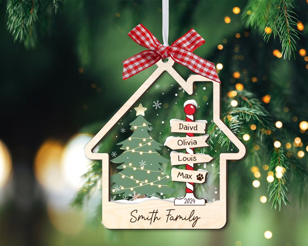 Custom Family Christmas Ornament, Family Ornament, New Home Ornament