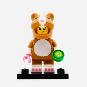 Hamster Costume Fan - LEGO Figure with Cucumber Piece - Collectible Minifigure Series 27 - New Genuine LEGO Figure