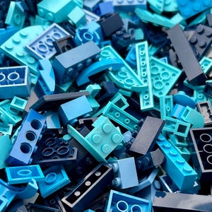 Blue Rare Colors LEGO Bricks Random 1/2 Pound - Clean 100% Genuine LEGO Pieces Dark Blue, Light Aqua, Azure, Sand Blue, and More!