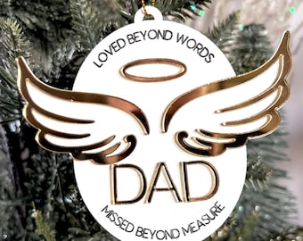 Memorial Ornament Personalized Sympathy Gift In Loving Memory Ornament Remembrance Gift Remembrance Christmas Ornament Angel Wing Keepsake