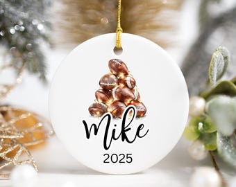 Ornament for Football Player Personalized Football Keepsake Custom Holiday Gift for Boys  2025 Personalized Ornament High School Kids Gift