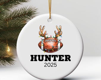 Ornament for Football Player Personalized Football Keepsake Custom Holiday Gift for Boys  2025 Personalized Ornament High School Kids Gift
