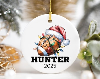 Ornament for Football Player Personalized Football Keepsake Custom Holiday Gift for Boys  2025 Personalized Ornament High School Kids Gift
