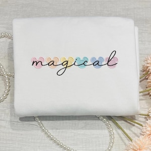 Gesticktes Magisches Sweatshirt, Gesticktes Maus Pullover, Stickerei Geschenke Rundhalsausschnitt.