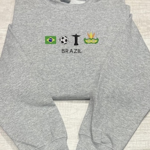 Brazil Embroidered Sweatshirt, Brazil Crewneck .