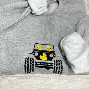 Duck Duck Offroad Embroidery sweatshirt, Duck sweater.