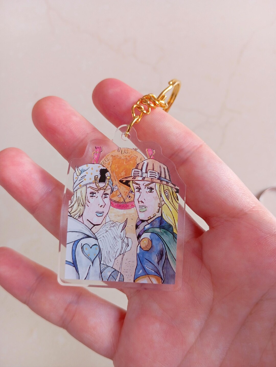 Johnny Joestar & Gyro Zeppeli Keychain – Steel Ball Run Acrylic Charm ...