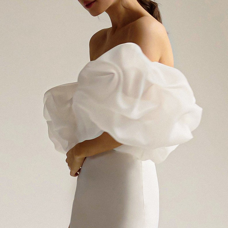 Detachable Organza Sleeves for Wedding Dress Removable Puff Etsy