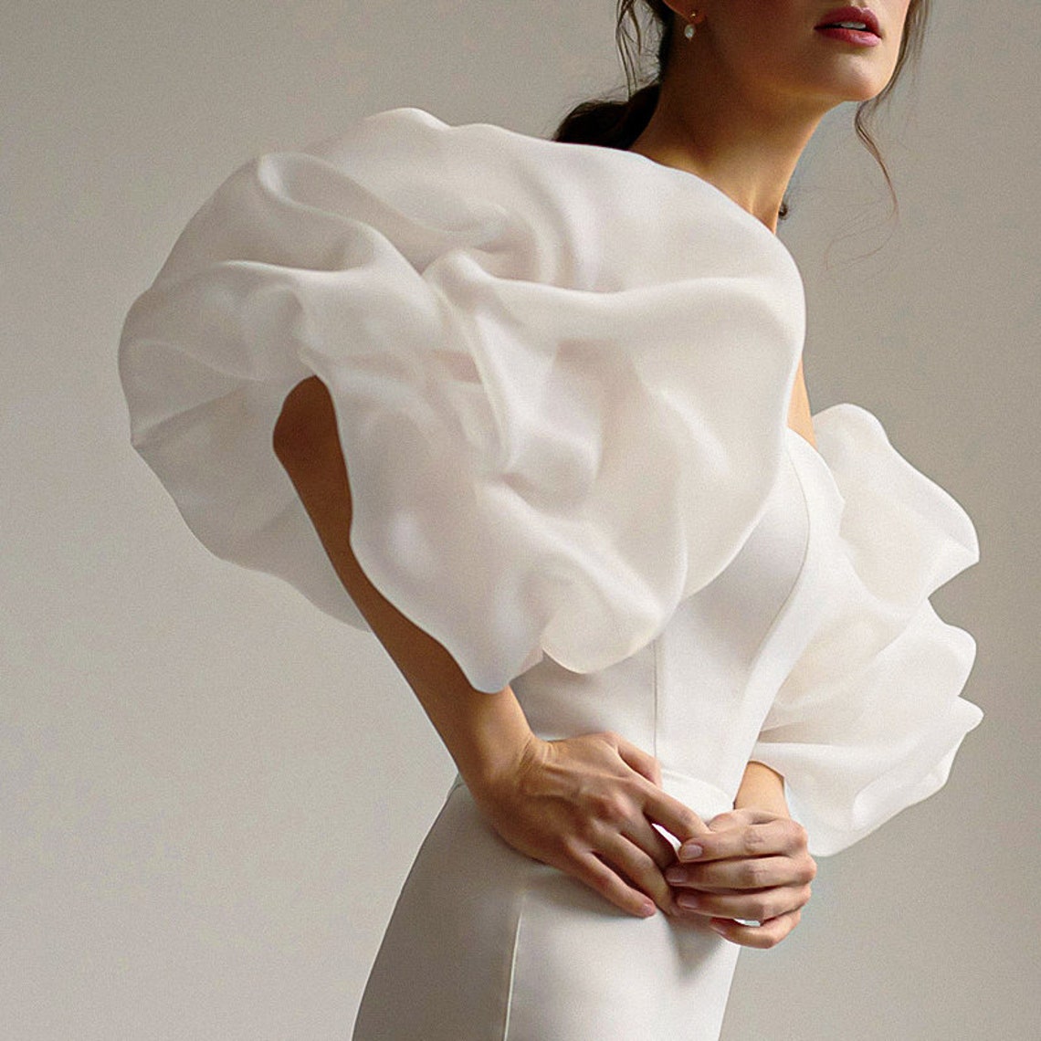 Detachable Organza Sleeves for Wedding Dress Removable Puff Etsy