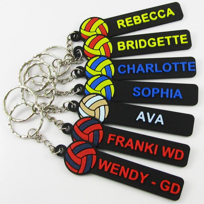Team Set of Personalised Netball Keychain Select Colours Text and Team ...
