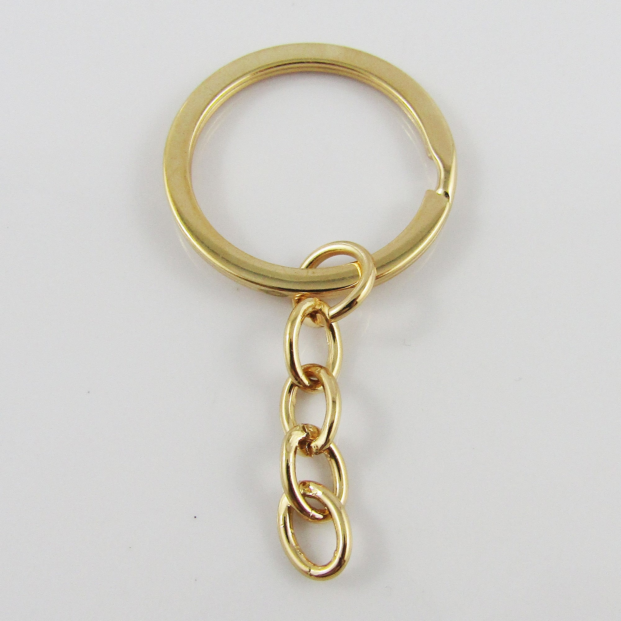 10pcs Keychain Key Ring Findings Flat Split Ring Keyring 30mm Gold