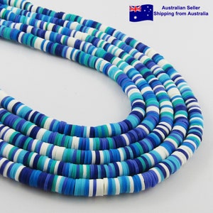 330pcs The Blues Wafer Disc Polymer Clay Katsuki Beads Melb Stock FREE POST