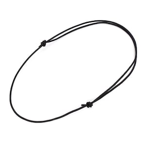 Black Leather Cord Necklace (14 - 30 inch), 2mm, Stainless Steel Clasp, Plain Necklace Chain, Choker