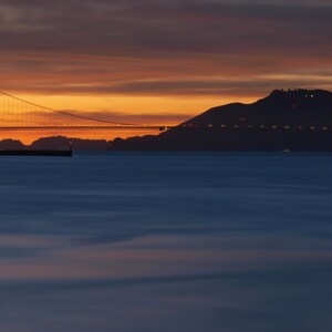 Golden Gate Bridge San Francisco Sunset California USA Fotografia di viaggio Landmark Tela Stampa su metallo Soggiorno Camera da letto Wall Art Landscape