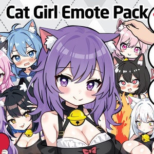 Anime Cat Icons | Anime Neko Emote Pack Sticker for Sale by BBMarioni