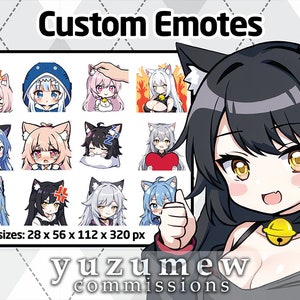 Custom Emote Stickers for Twitch, Discord, Youtube Vtuber anime style Asset