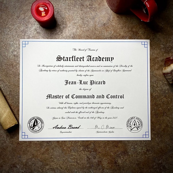 Starfleet Academy (Star Trek) Personalized Diploma