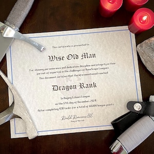 Certificate of Rank in RuneScape Leagues (OSRS)