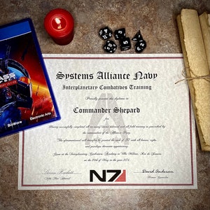 N7 Program Graduate Personalized Certificate (Mass Effect)