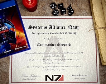 N7 Program Personalized Certificate (Mass Effect)