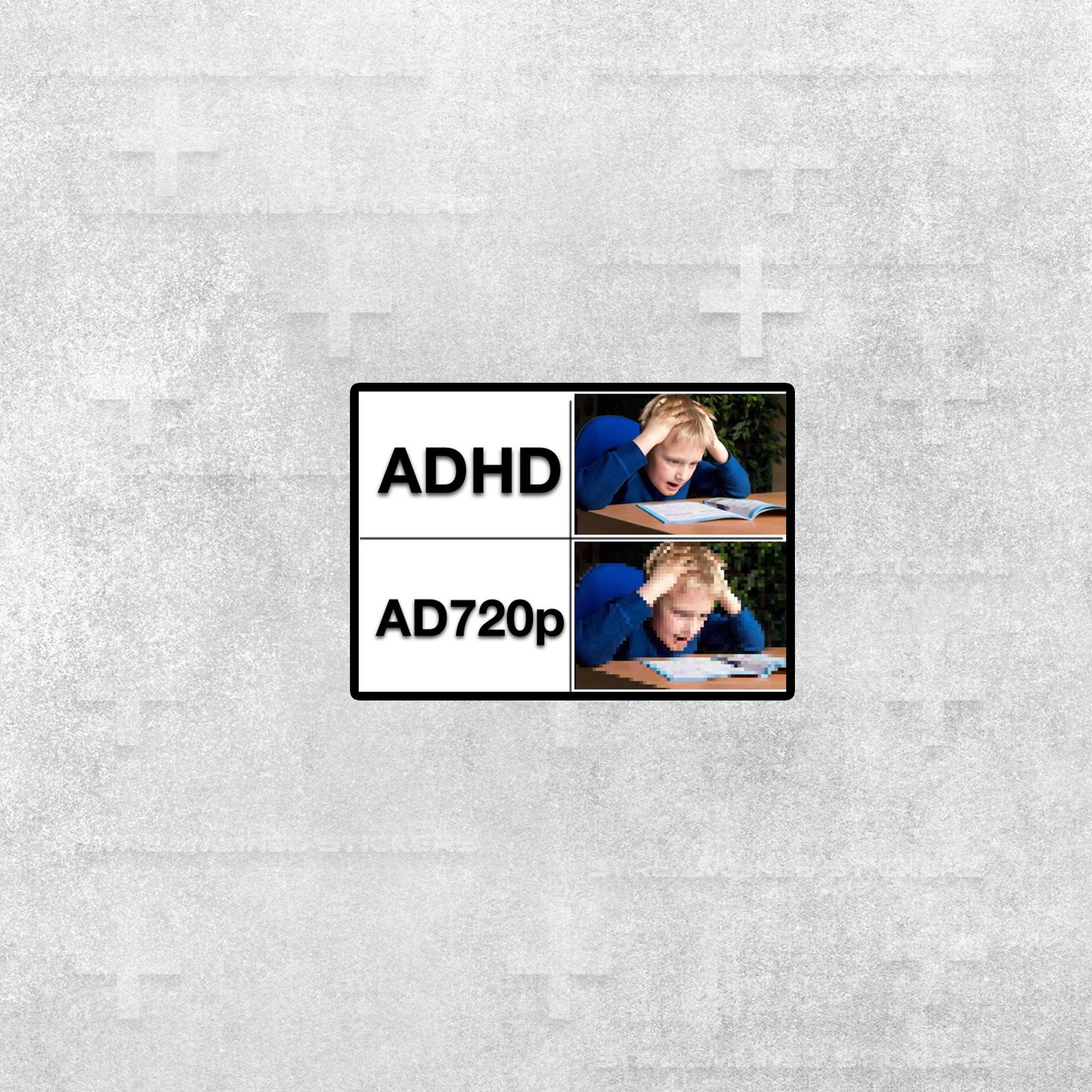 Meme Sticker adhd Nah Ad720p Sticker Sticker for Laptop, Bottle ...