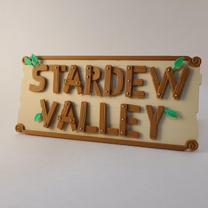 Stardew Valley Logo Sign: Gamer Desk Decor - Desk or Wall Mount
