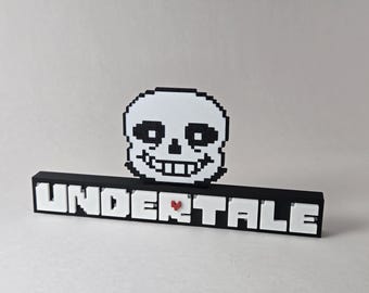 Undertale Logo with Magnetized Sans – Collectible Fan Art, Gaming Desk or Shelf Display