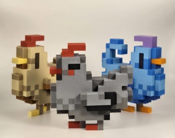 Stardew Valley Chicken – Collectible Fan Art with Removable Legs, Desk or Shelf Display