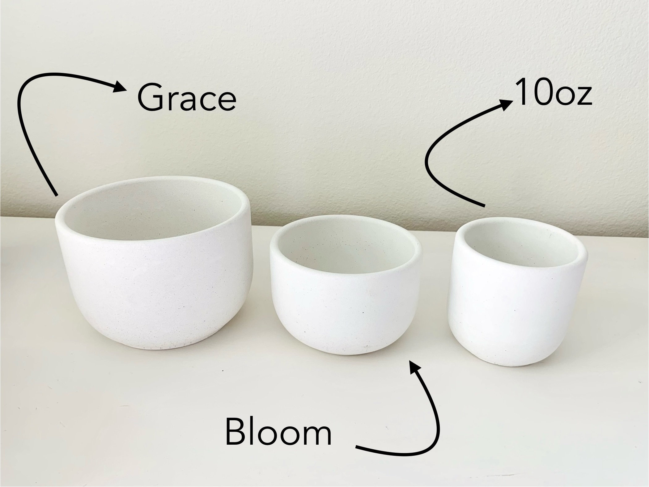 Bloom Set of 10 Ten Concrete Candle Jars, Candlemaking Jars, Wholesale