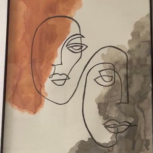 watercolor line art