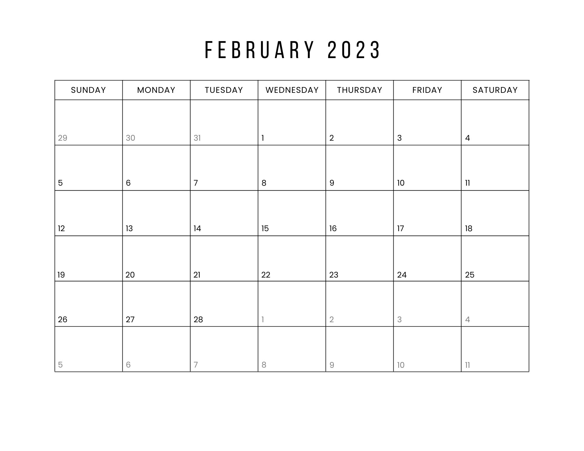2023 Wall Calendar full Year Printable Etsy