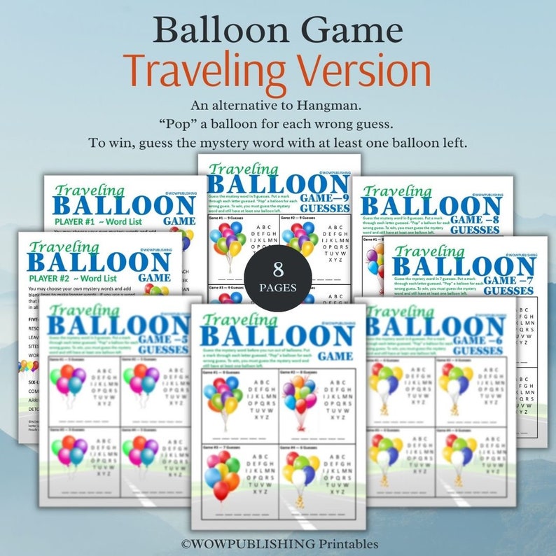Balloon Game ~ Travel Version - Etsy