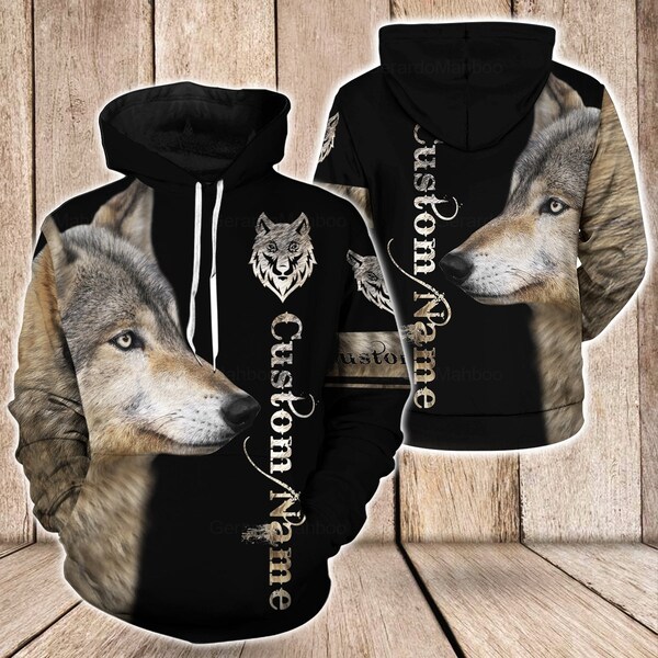Wolf Hoodie - Etsy