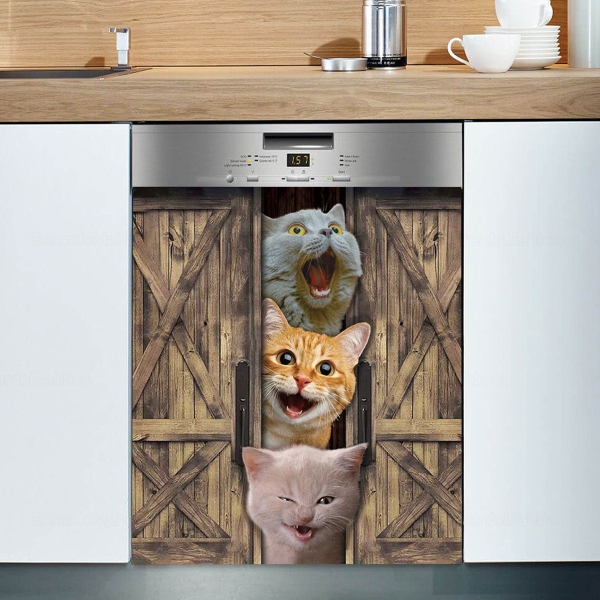Cat Dishwasher Magnet, Cat Magnetic Dishwasher, Cat Magnet Cover