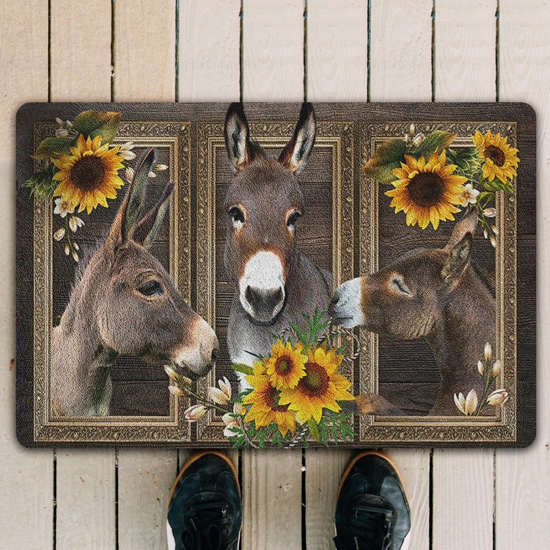 Donkey Rubber Base Doormat Donkey Doormat Donkey Etsy