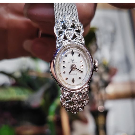 Vintage Helbros ladies watch‎ manual wind VTG Helbros Watch Manual Wind Women 17 Jewels Gold Tone Oval  main image 4