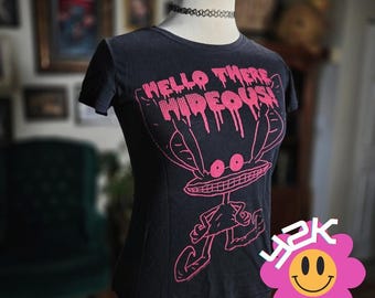 Nickelodeon Ahh! Real Monsters Ickis Hello There Graphic T-Shirt Y2K Cartoon Tee