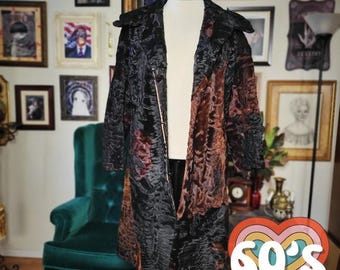Vintage 1960s BIRGER B. OLSEN Rare Copenhagen Persian Lamb Monogram Fur Coat - Large
