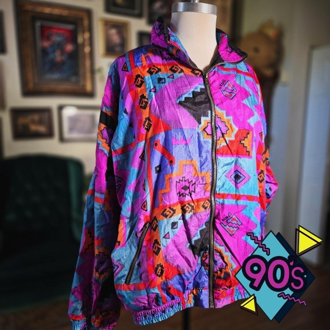 90s Geometric Jacket - Etsy