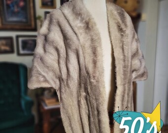 Vintage 1950s Mink Fur Stole Capelet Shawl Specialty Fur Shop Eaton's College St