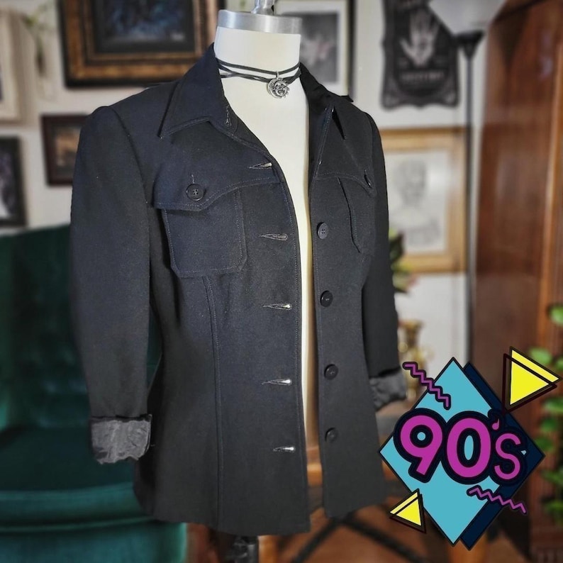 BCBGMAXAZRIA Black Womens Blazer Vintage 90s Office Jacket Work Wear Medium zdjęcie 1