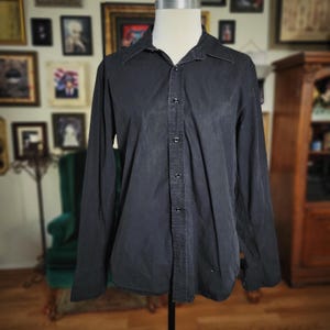Vintage Y2K Fender Black Button Up Shirt Long Sleeve Embroidered Logo Guitar M image 3