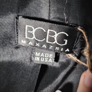 BCBG Max Azria Blazer Plaid Wool Mohair Vintage 90s Grey Red Jacket Sample Small image 8
