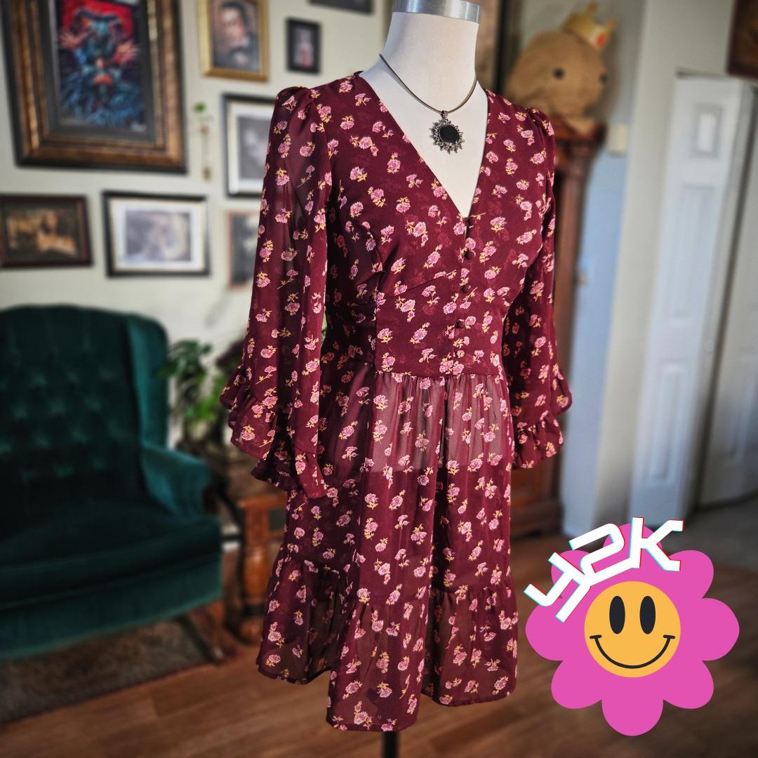 Y2k Burgundy Dress - Etsy Y2k Burgundy Dress - Etsy