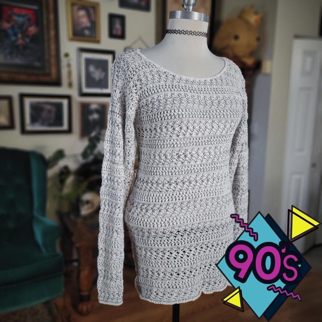 90s hip hop dress up ideas Essential 90s Charcoal Cotton Sweater Dress