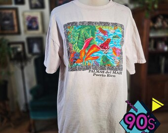 Yo Wear Oneita Shirt Vintage 90s Puerto Rico Palmas del Mar Single Stitch XL