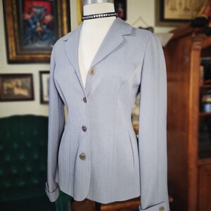 Vintage BCBG Max Azria Blazer 90s Grey Tailored Jacket Made in USA NWT Size 10 image 4